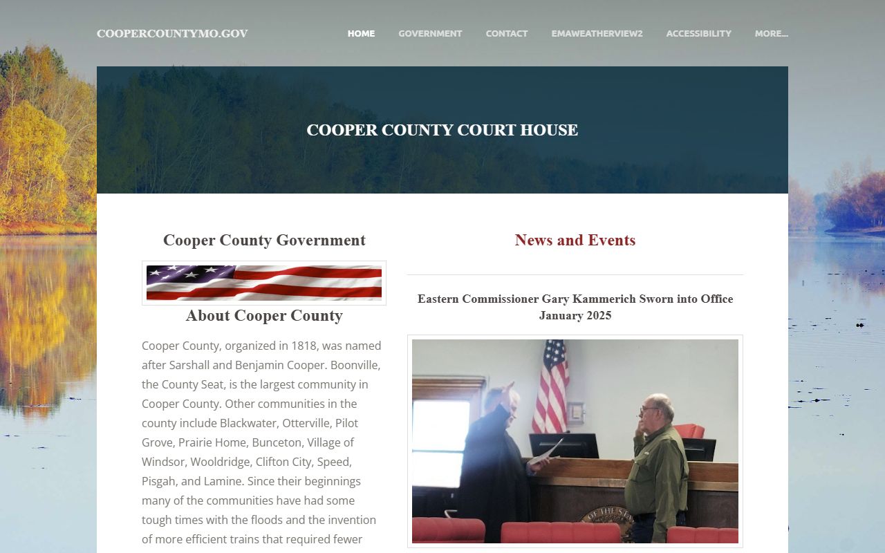 Cooper County court records government homepage