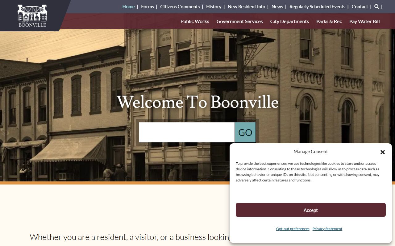Cooper County traffic court records Boonville city context