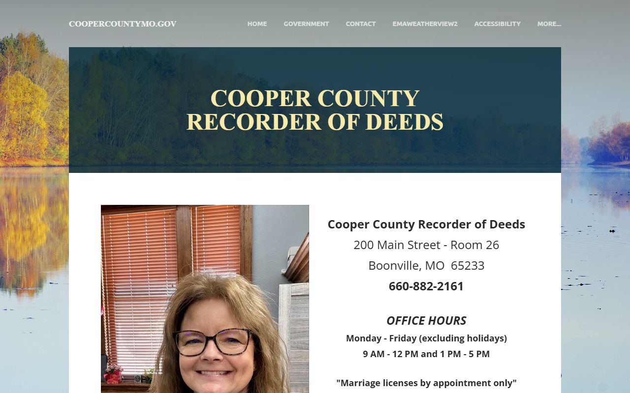 Cooper County marriage and divorce records Recorder of Deeds marriage license page